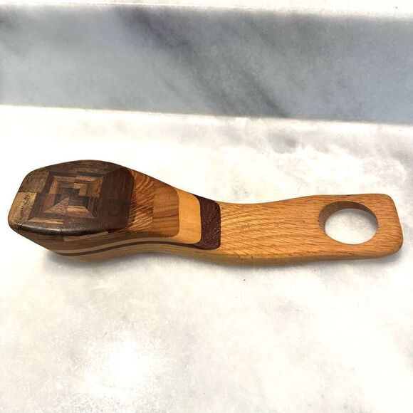 Handmade Handcarved Balancing Gravity Wooden Wine Stand Art or Rack Great Gift - Picture 3 of 4